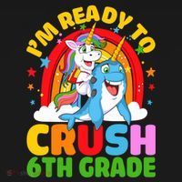 Im Ready To Crush 6Th Grade Unicorn Narwhal Back To School Gift Ornament thumb 1