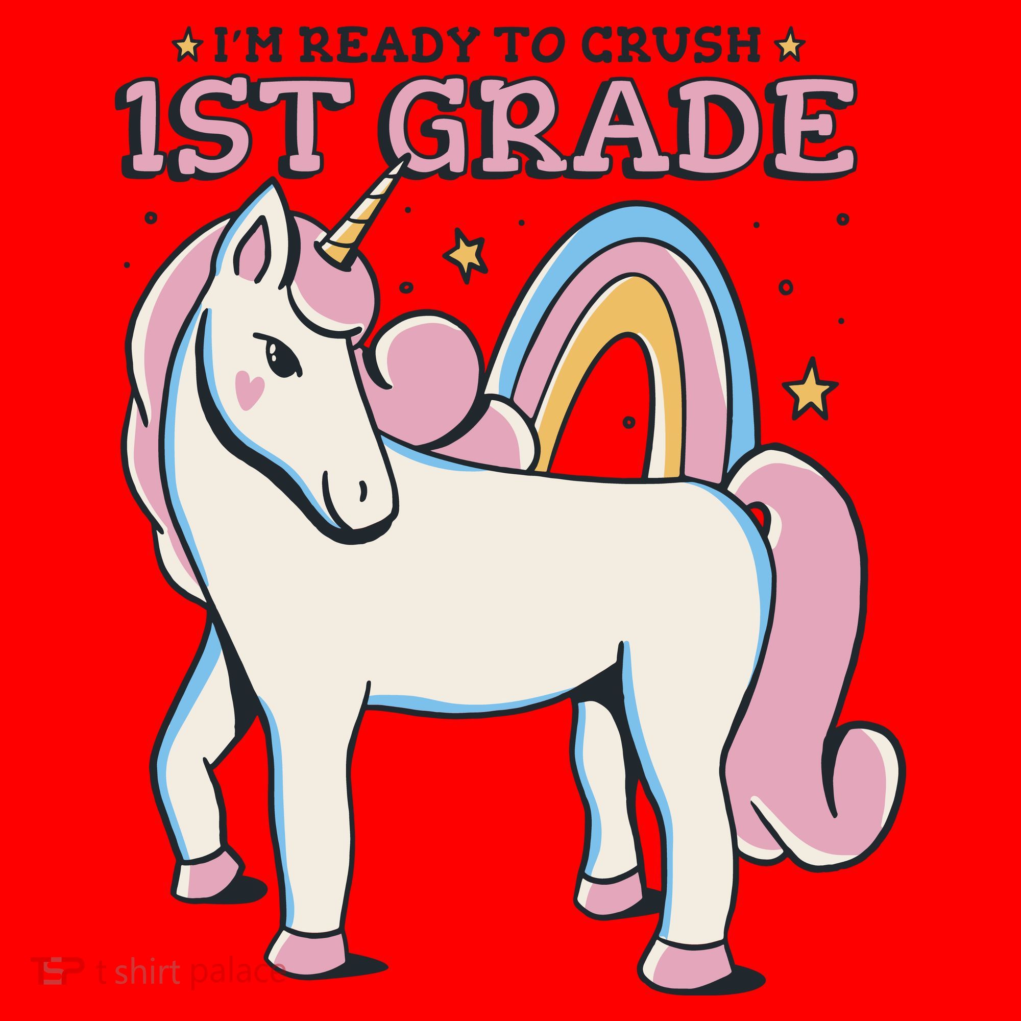 I'm Ready To Crush 1st Grade Rainbow Unicorn Santa Hat