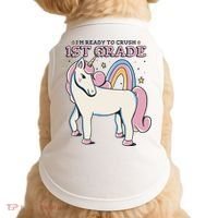 I'm Ready To Crush 1st Grade Rainbow Unicorn Doggie Tank thumb 0