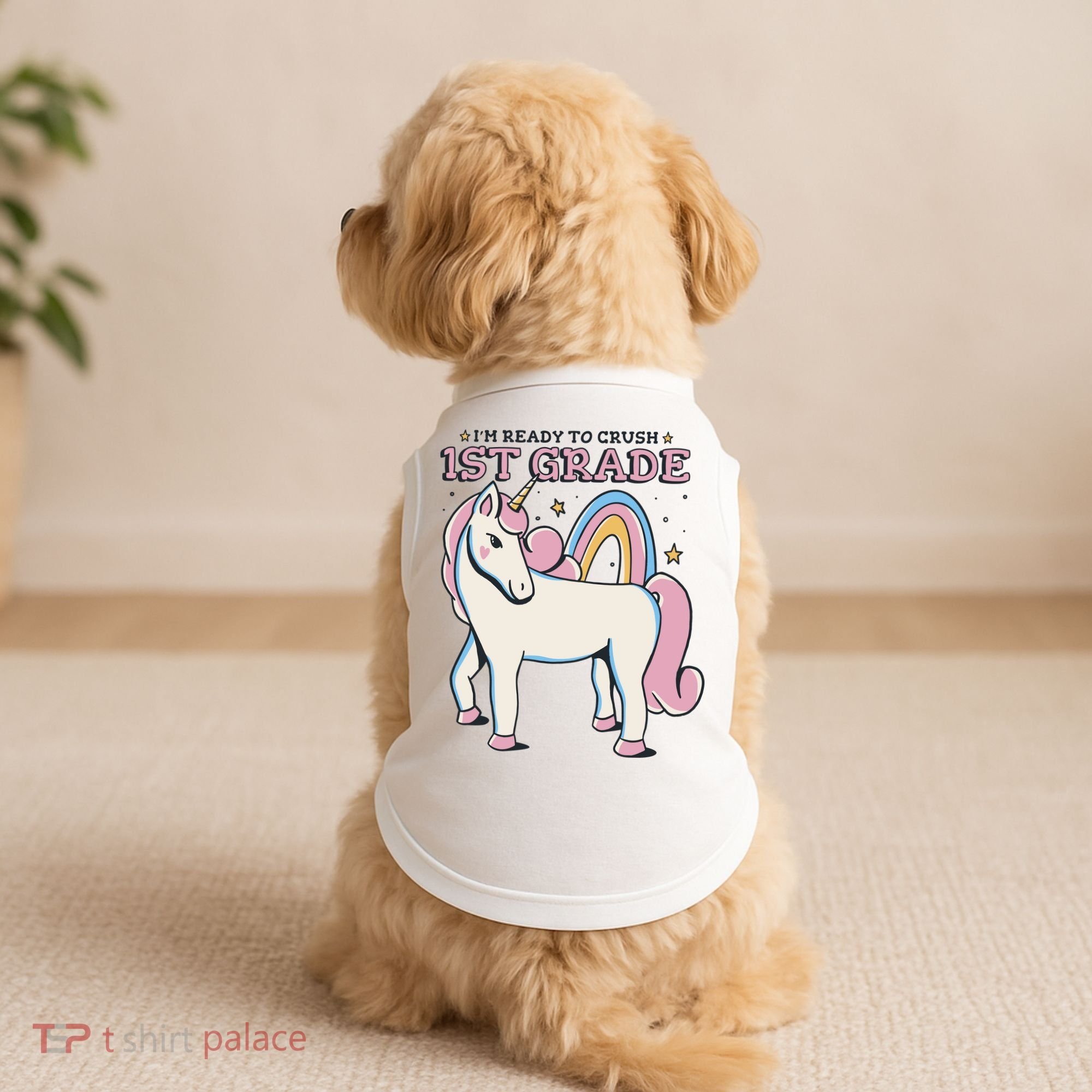 I'm Ready To Crush 1st Grade Rainbow Unicorn Doggie Tank
