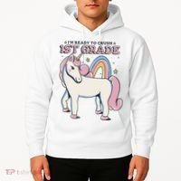 I'm Ready To Crush 1st Grade Rainbow Unicorn Hoodie thumb 2