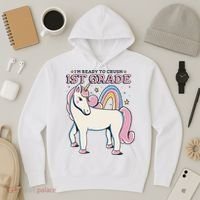 I'm Ready To Crush 1st Grade Rainbow Unicorn Hoodie thumb 3