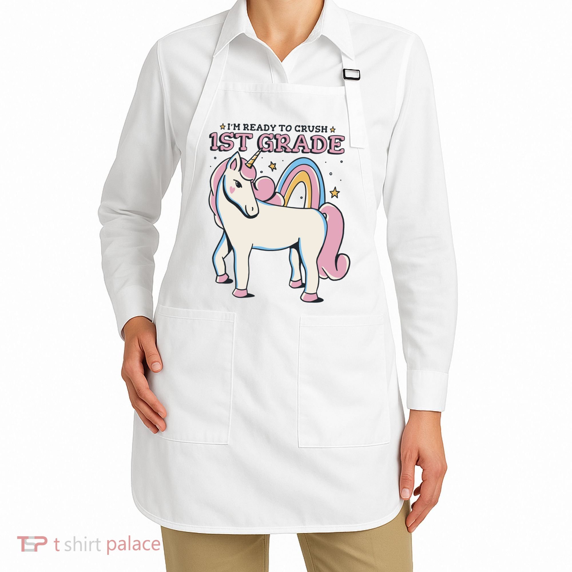 I'm Ready To Crush 1st Grade Rainbow Unicorn Apron