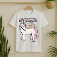 I'm Ready To Crush 1st Grade Rainbow Unicorn T-Shirt thumb 2