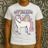 I'm Ready To Crush 1st Grade Rainbow Unicorn T-Shirt thumb 3