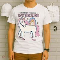 I'm Ready To Crush 1st Grade Rainbow Unicorn T-Shirt thumb 6