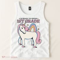 I'm Ready To Crush 1st Grade Rainbow Unicorn Tank Top thumb 2