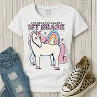 I'm Ready To Crush 1st Grade Rainbow Unicorn Women's T-Shirt thumb 3