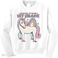 I'm Ready To Crush 1st Grade Rainbow Unicorn Kids Sweatshirt thumb 0