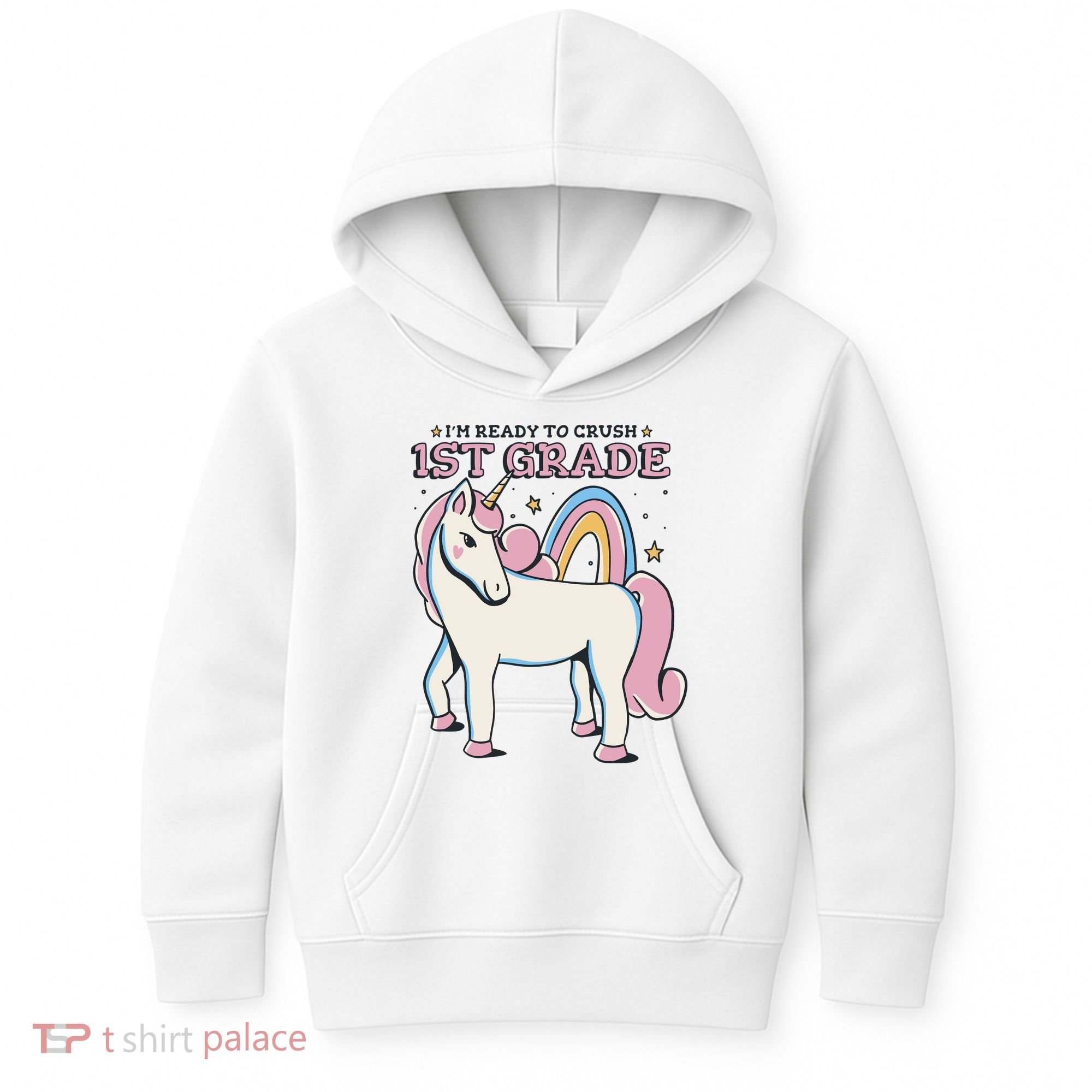 I'm Ready To Crush 1st Grade Rainbow Unicorn Kids Hoodie