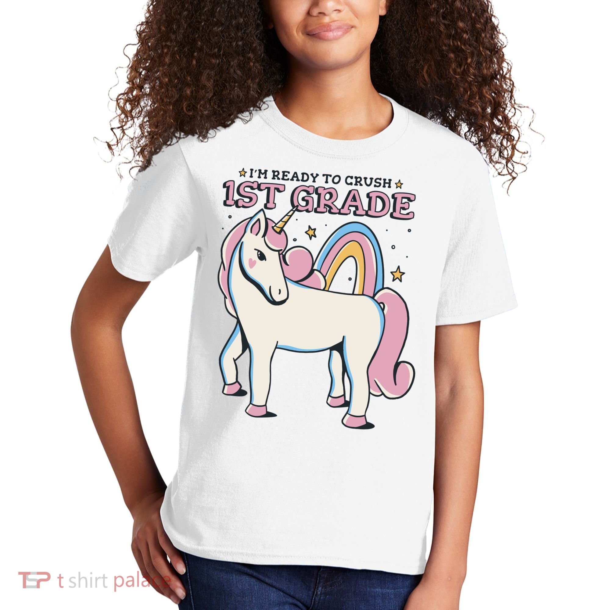 I'm Ready To Crush 1st Grade Rainbow Unicorn Kids T-Shirt