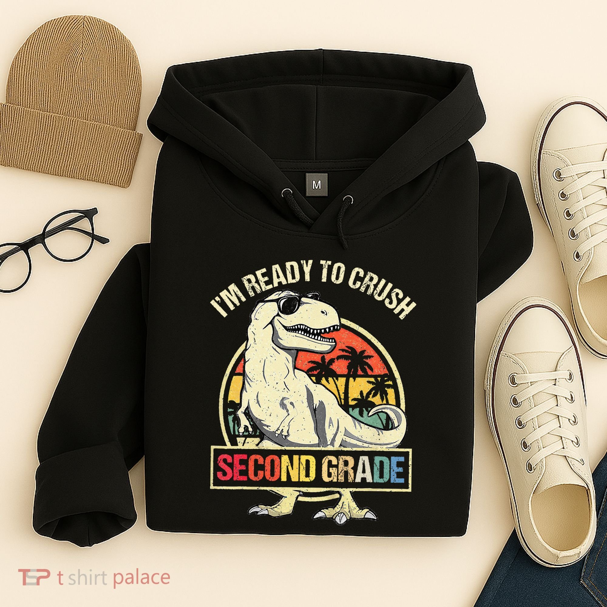 I'm Ready To Crush 2nd Grade Dinosaur T Rex Back To School Hoodie