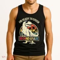 I'm Ready To Crush 2nd Grade Dinosaur T Rex Back To School Tank Top thumb 3
