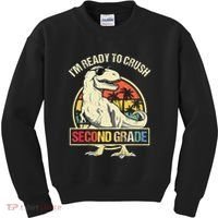 I'm Ready To Crush 2nd Grade Dinosaur T Rex Back To School Kids Sweatshirt thumb 0