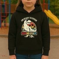 I'm Ready To Crush 2nd Grade Dinosaur T Rex Back To School Kids Hoodie thumb 3
