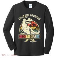 I'm Ready To Crush 2nd Grade Dinosaur T Rex Back To School Kids Long Sleeve Shirt thumb 0