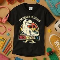 I'm Ready To Crush 2nd Grade Dinosaur T Rex Back To School Kids T-Shirt thumb 3
