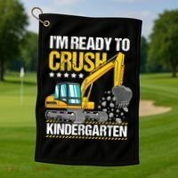 I'm Ready To Crush Kindergarten Construction Vehicle Boy Golf Towel thumb 1