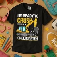 I'm Ready To Crush Kindergarten Construction Vehicle Boy Kids T-Shirt thumb 3