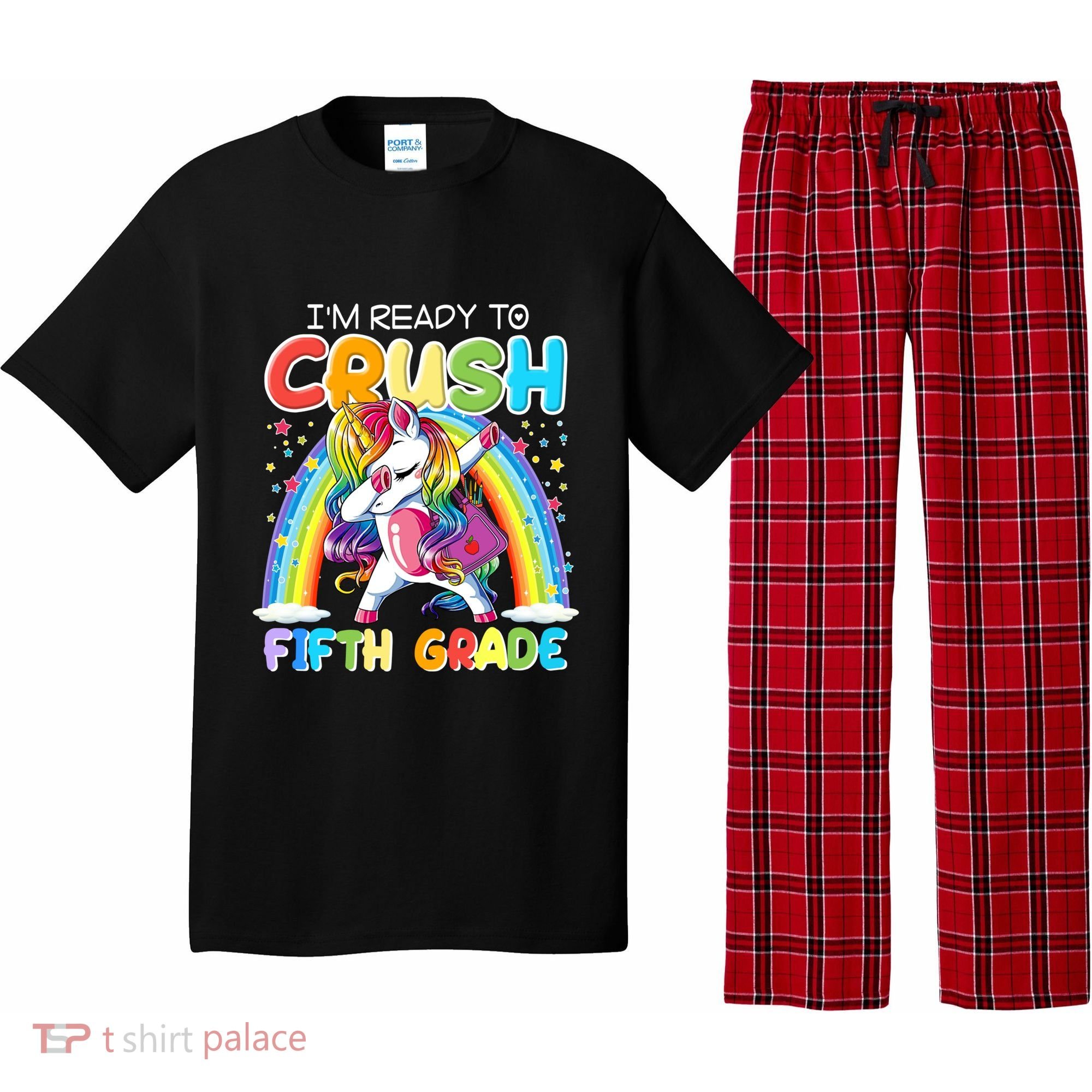 Im Ready To Crush Fifth Grade Unicorn Back To School Gift Cool Gift Pajama Set