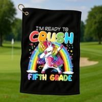 Im Ready To Crush Fifth Grade Unicorn Back To School Gift Cool Gift Golf Towel thumb 1