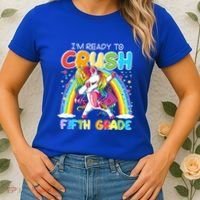 Im Ready To Crush Fifth Grade Unicorn Back To School Gift Cool Gift Women's T-Shirt thumb 2
