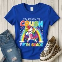 Im Ready To Crush Fifth Grade Unicorn Back To School Gift Cool Gift Women's T-Shirt thumb 3