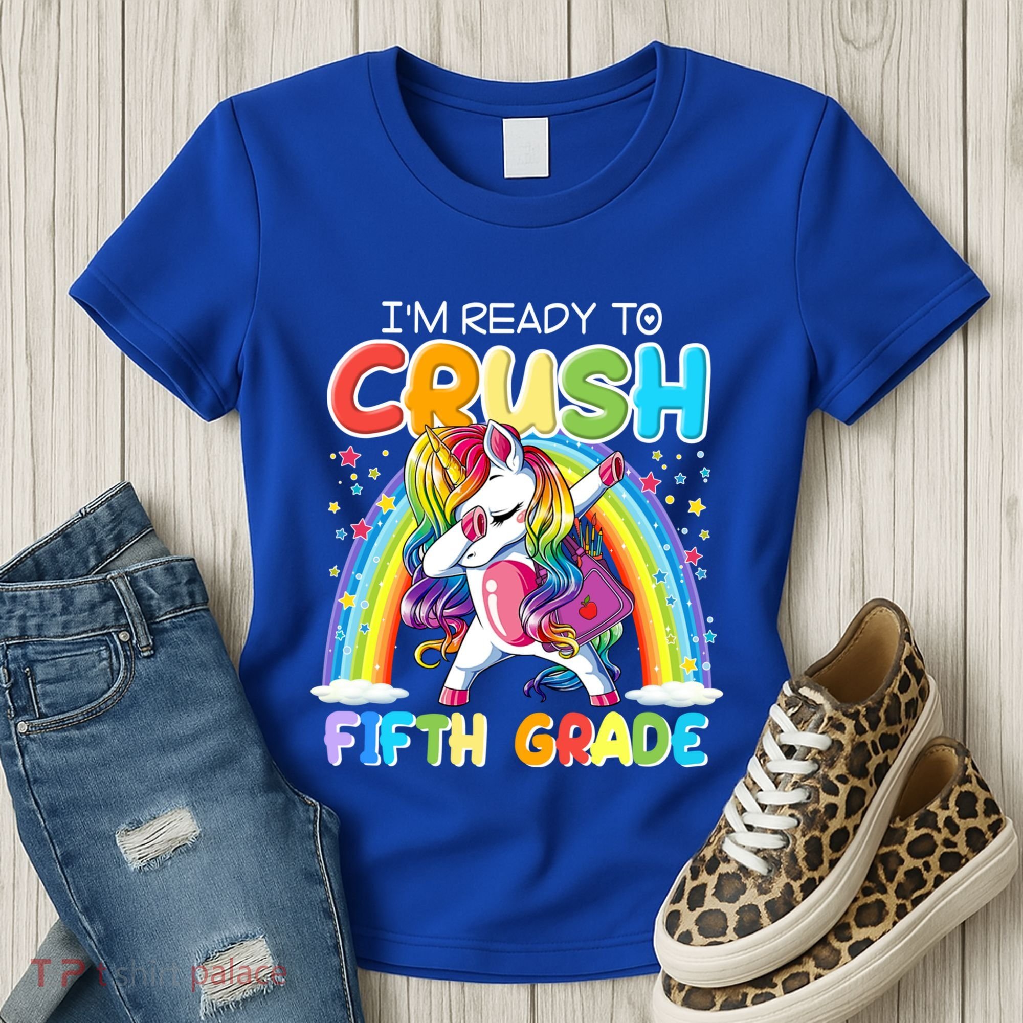 Im Ready To Crush Fifth Grade Unicorn Back To School Gift Cool Gift Women's T-Shirt