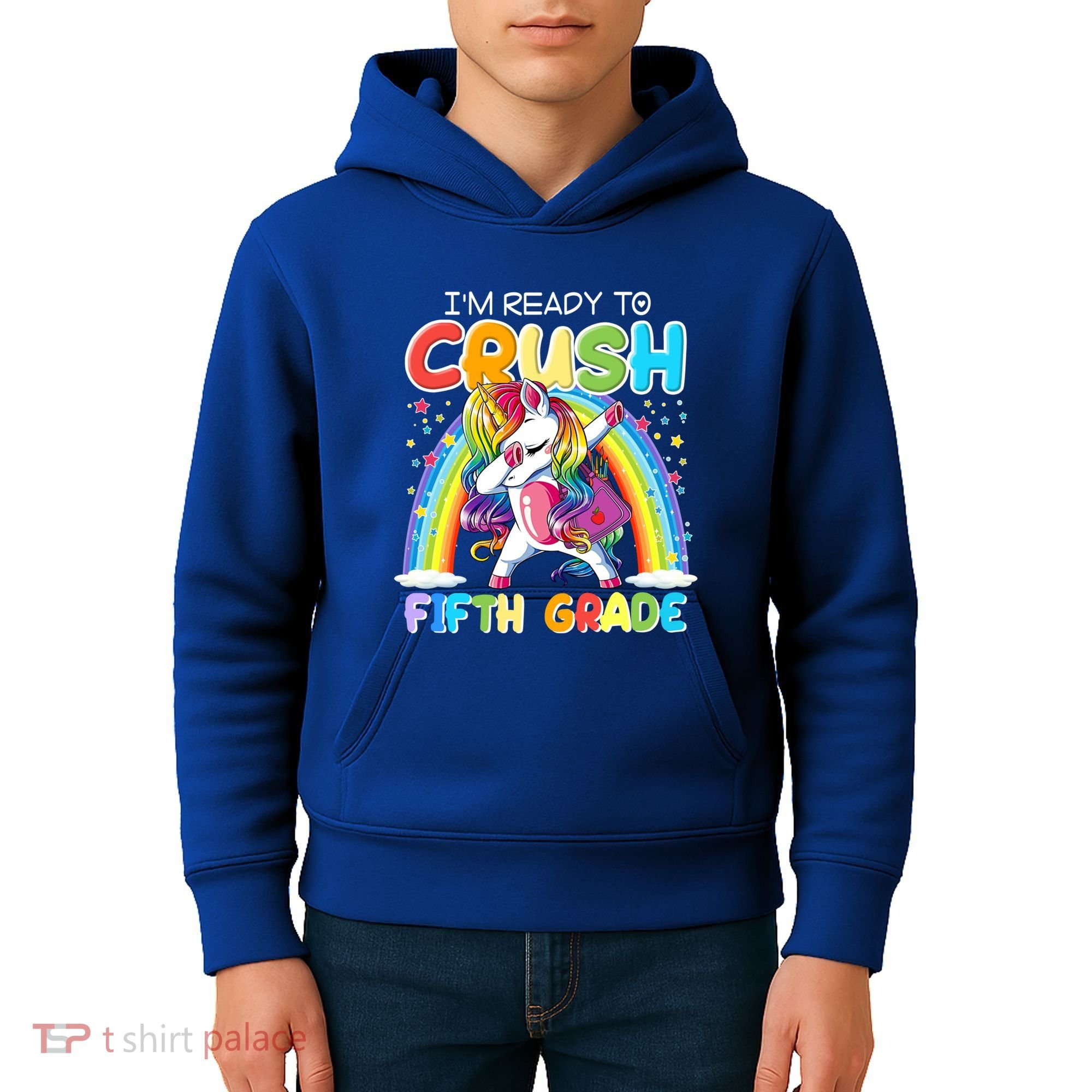 Im Ready To Crush Fifth Grade Unicorn Back To School Gift Cool Gift Kids Hoodie