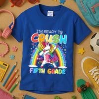 Im Ready To Crush Fifth Grade Unicorn Back To School Gift Cool Gift Kids T-Shirt thumb 3