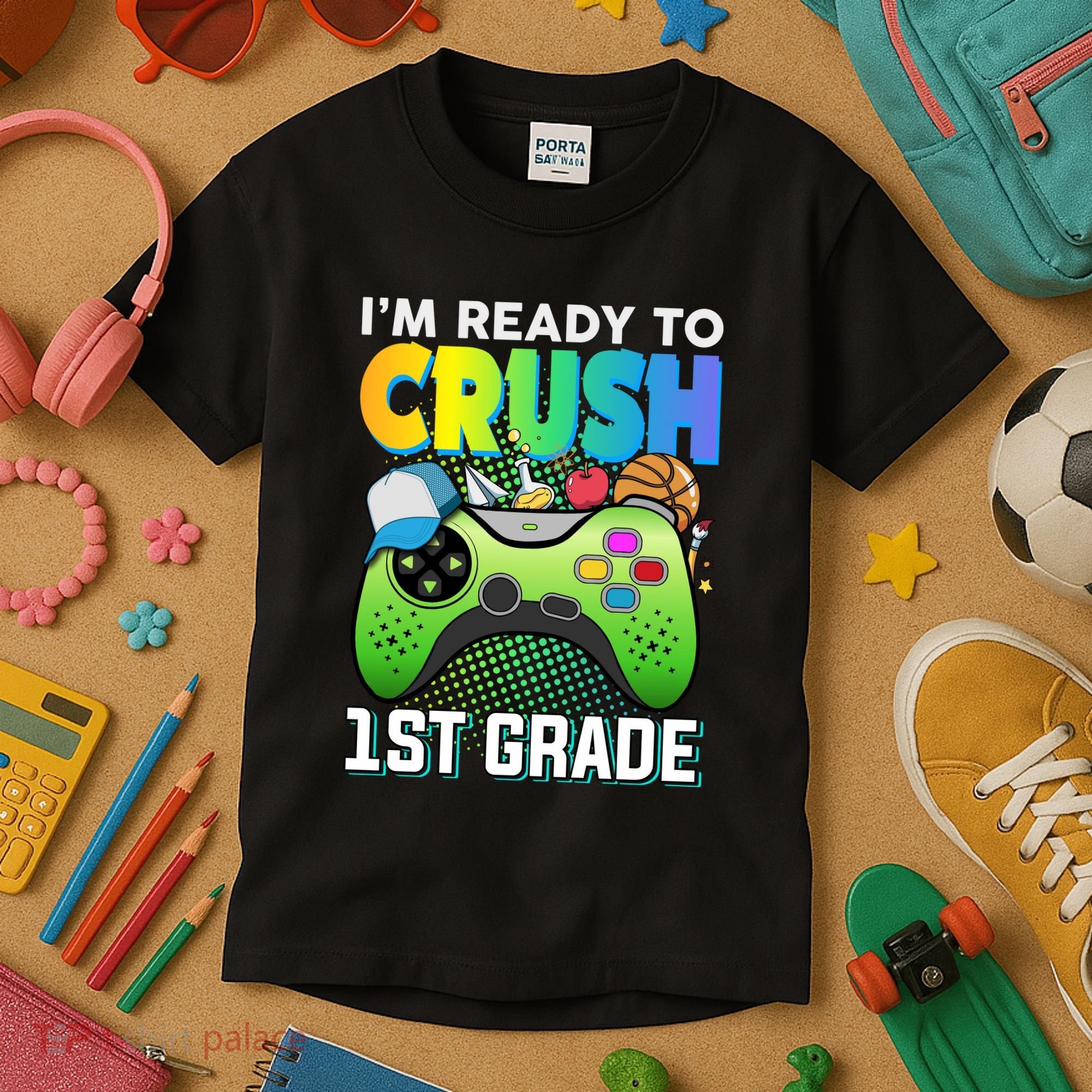 Im Ready To Crush 1st Grade Back To School Video Game Boy Gift Kids T-Shirt