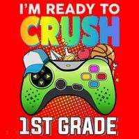 Im Ready To Crush 1st Grade Back To School Video Game Boy Gift Santa Hat thumb 1