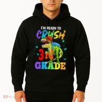 I'm Ready To Crush 3rd Grade Dinosaur Back To School Hoodie thumb 2