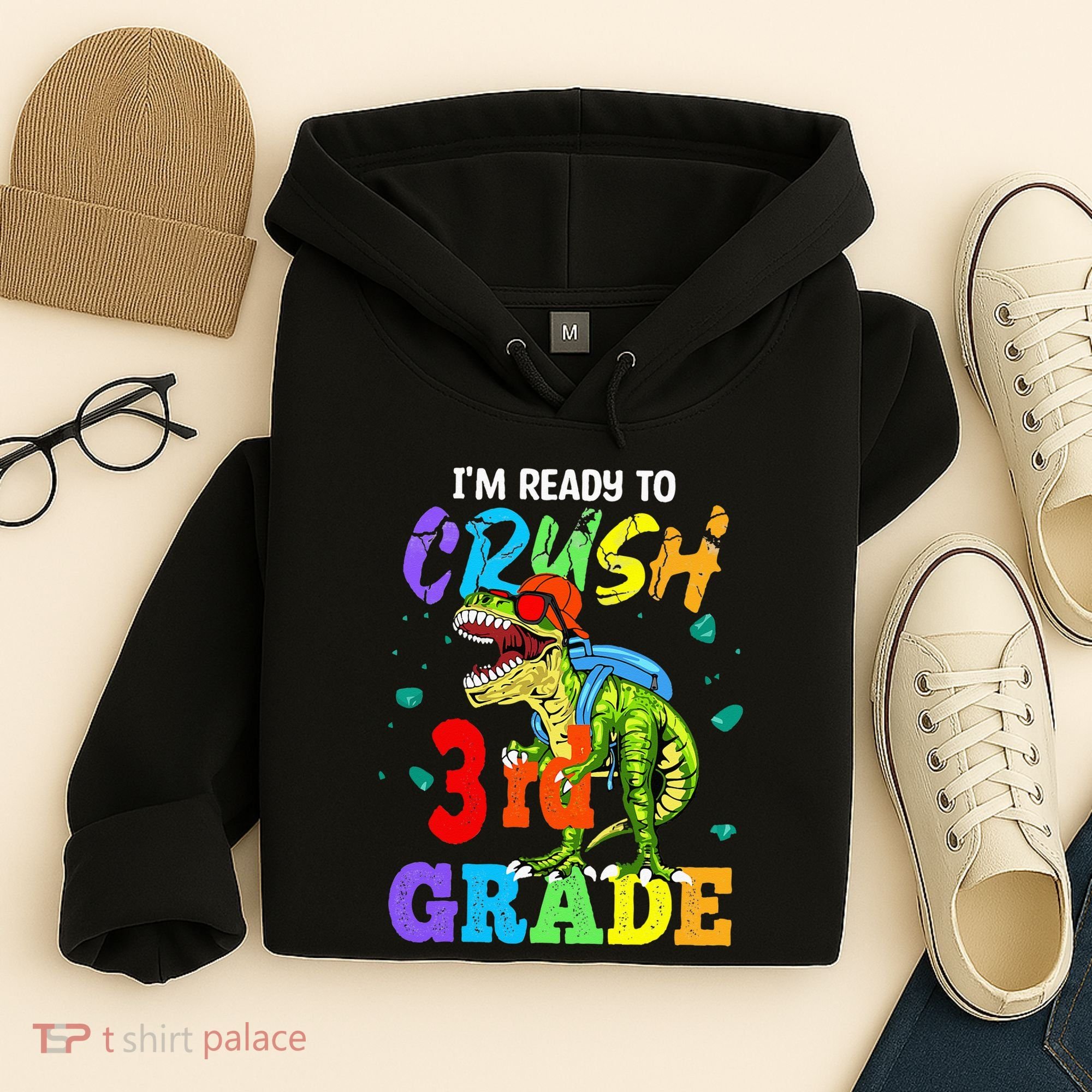 I'm Ready To Crush 3rd Grade Dinosaur Back To School Hoodie