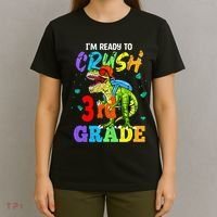 I'm Ready To Crush 3rd Grade Dinosaur Back To School T-Shirt thumb 4