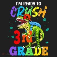 I'm Ready To Crush 3rd Grade Dinosaur Back To School Beanie thumb 2