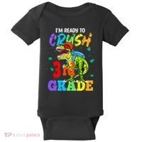 I'm Ready To Crush 3rd Grade Dinosaur Back To School Baby Bodysuit thumb 0
