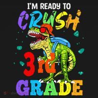 I'm Ready To Crush 3rd Grade Dinosaur Back To School Baby Bodysuit thumb 2