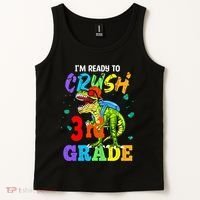 I'm Ready To Crush 3rd Grade Dinosaur Back To School Tank Top thumb 2