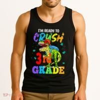 I'm Ready To Crush 3rd Grade Dinosaur Back To School Tank Top thumb 3
