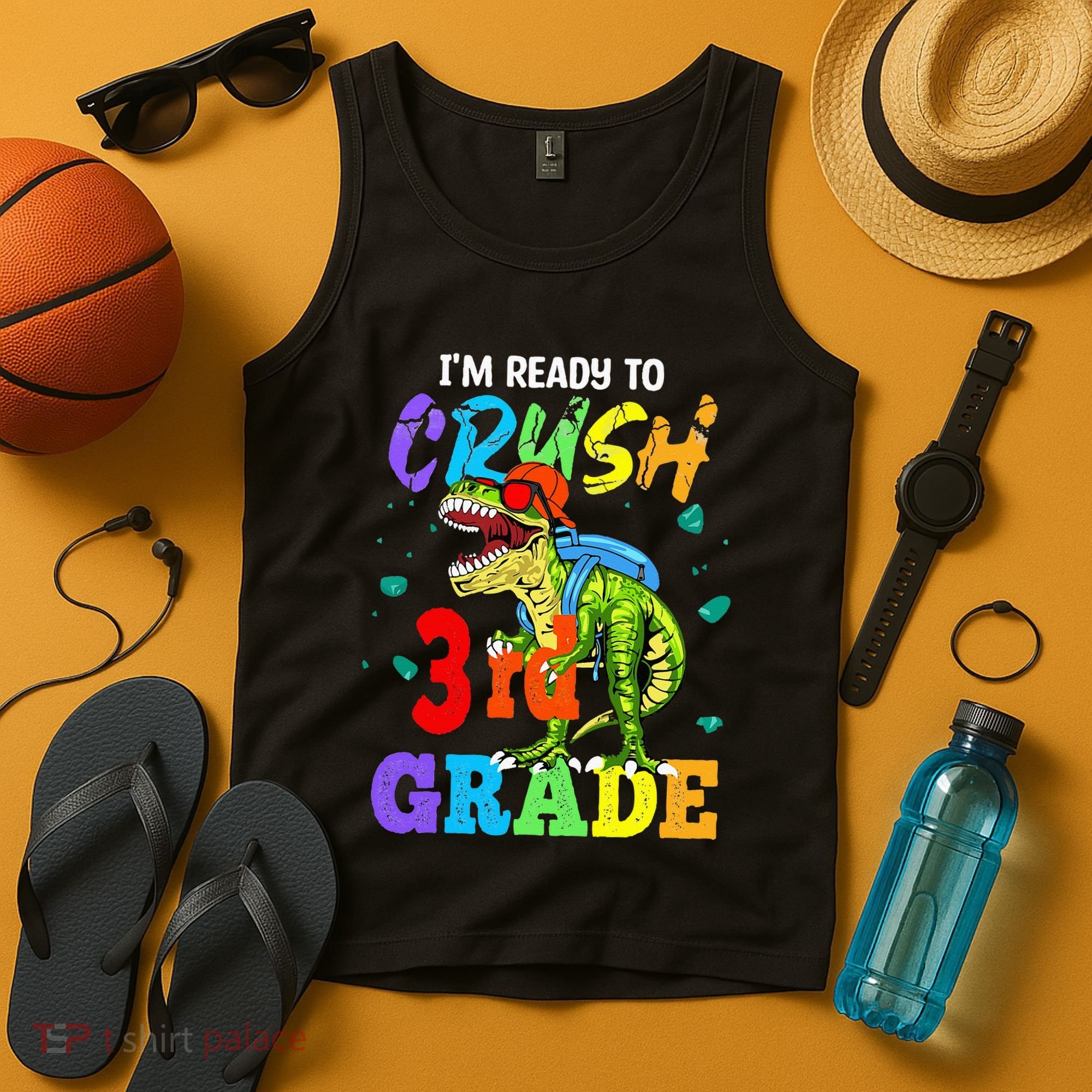 I'm Ready To Crush 3rd Grade Dinosaur Back To School Tank Top