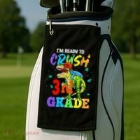 I'm Ready To Crush 3rd Grade Dinosaur Back To School Golf Towel thumb 2