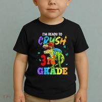 I'm Ready To Crush 3rd Grade Dinosaur Back To School Toddler T-Shirt thumb 2