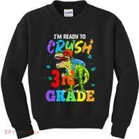 I'm Ready To Crush 3rd Grade Dinosaur Back To School Kids Sweatshirt thumb 0