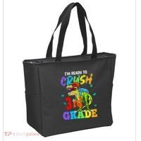 I'm Ready To Crush 3rd Grade Dinosaur Back To School Tote Bag thumb 2