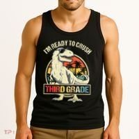 I'm Ready To Crush 3rd Grade Dinosaur T Rex Back To School Tank Top thumb 3