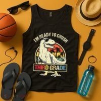 I'm Ready To Crush 3rd Grade Dinosaur T Rex Back To School Tank Top thumb 4