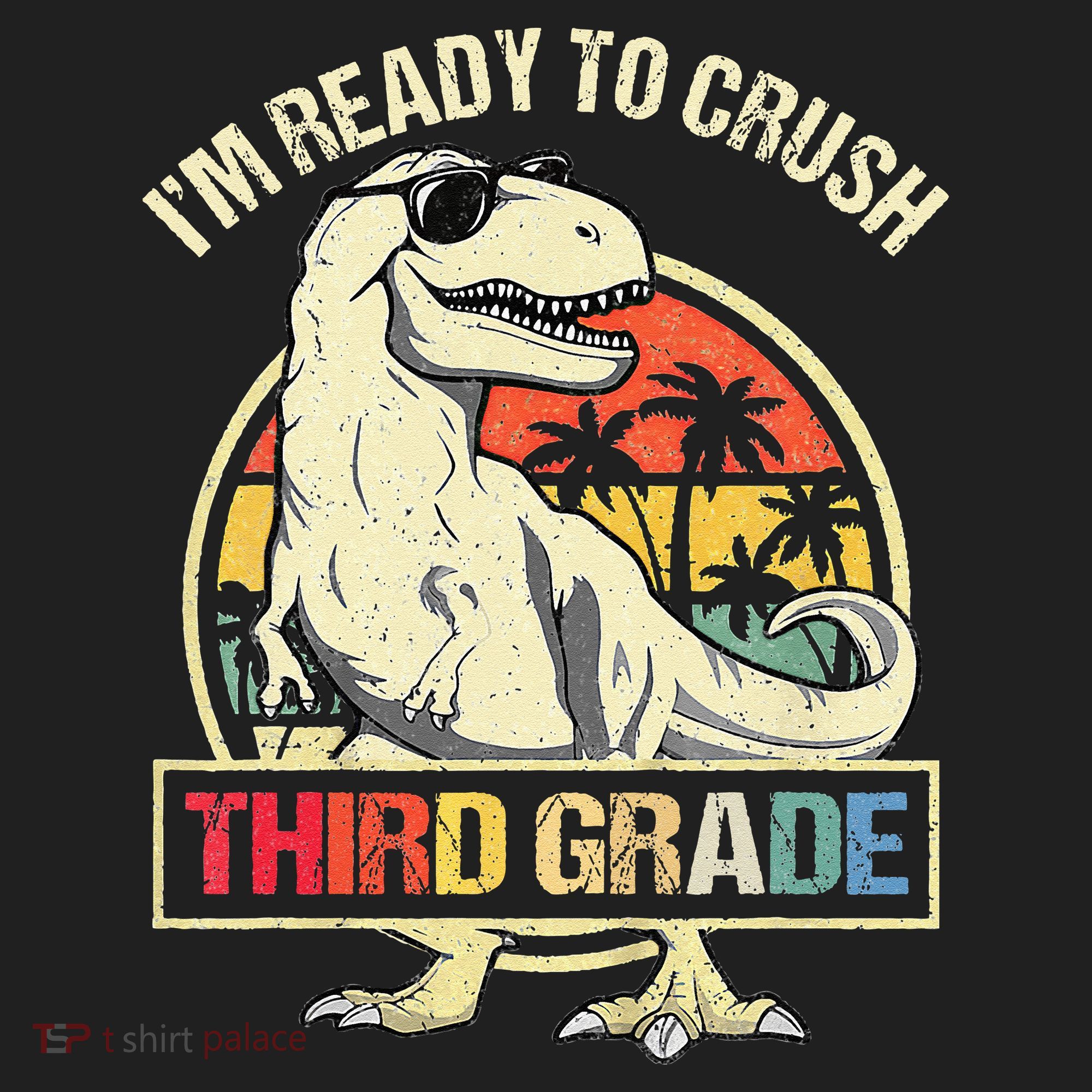 I'm Ready To Crush 3rd Grade Dinosaur T Rex Back To School Golf Towel