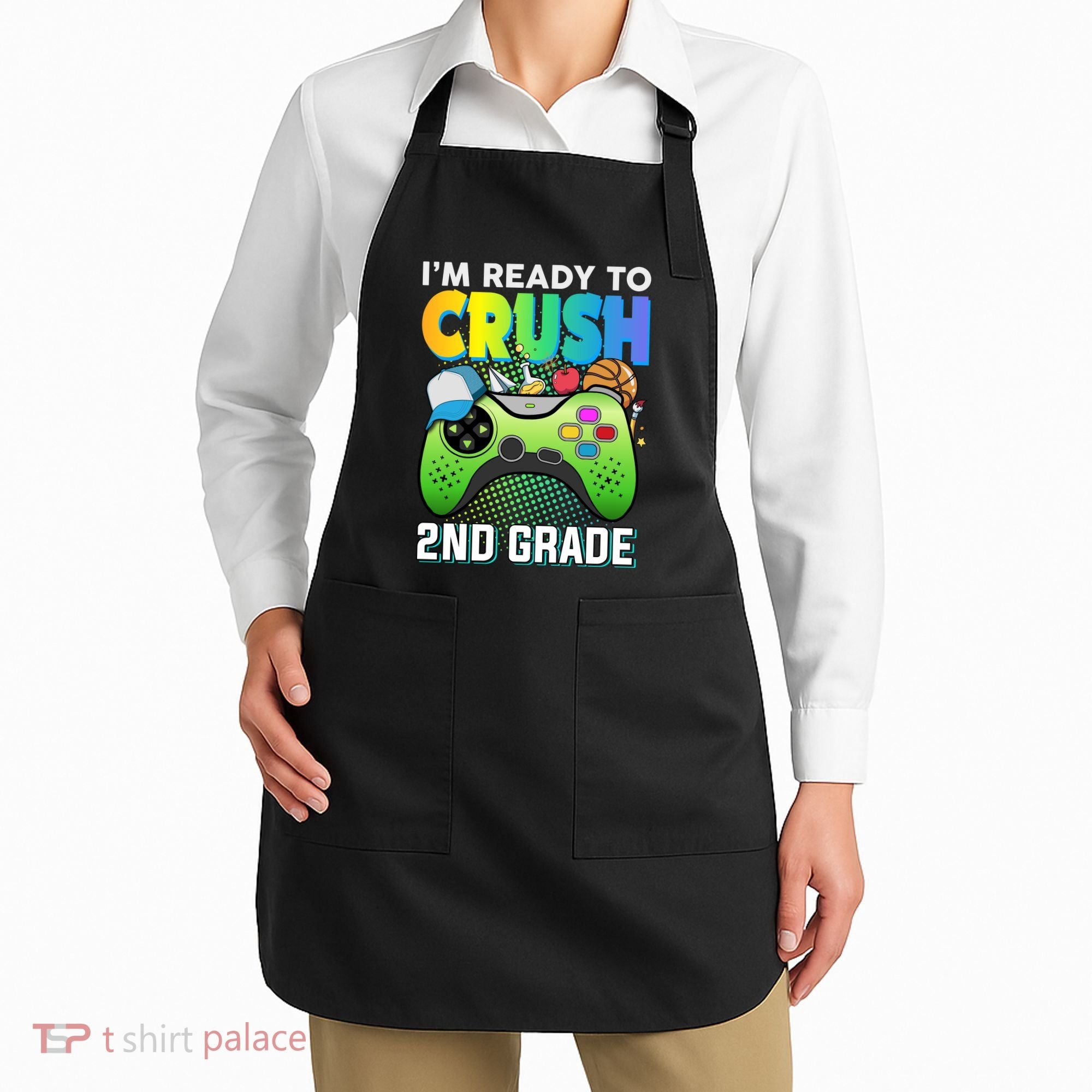 Im Ready To Crush 2nd Grade Back To School Video Game Boy Gift Apron