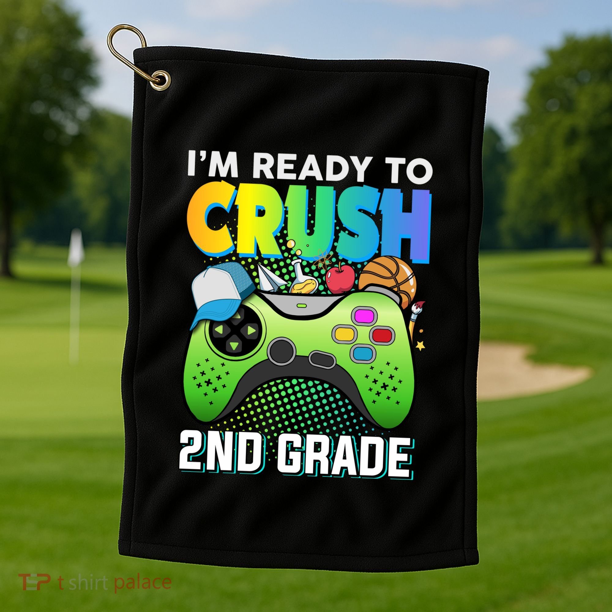 Im Ready To Crush 2nd Grade Back To School Video Game Boy Gift Golf Towel